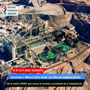 Sancionan a minera Cerro Verde por falta de implementación  de la matriz IPERC que causo la muerte y accidente de 2 trabajadores